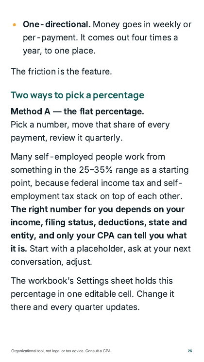 The set-aside habit: two ways to pick a percentage